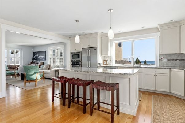 Interior, Kitchen, Living room, Pendant Lights, Recessed Lighting, Stainless Steel Appliances, Wood Texture Flooring
