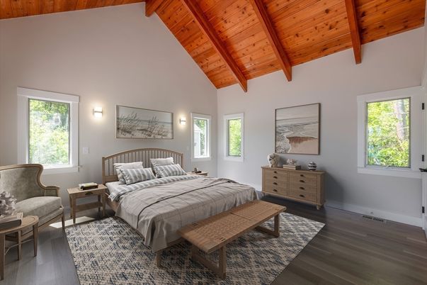 Bedroom, Interior, Wooden Beams, Wooden Ceilings, Wood Texture Flooring