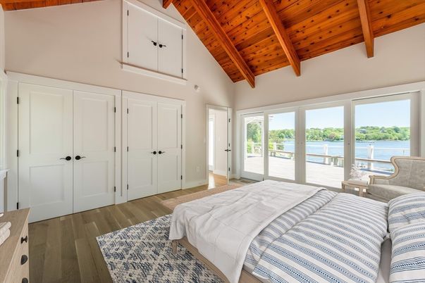 Bedroom, Interior, Water, Wooden Beams, Wooden Ceilings, Wood Texture Flooring