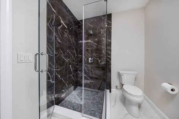 Bathroom, Glass Shower, Interior, Marble, Marble Walls