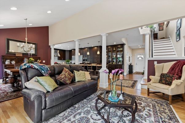 Dining room, Interior, Kitchen, Living room, Pendant Lights, Recessed Lighting, Wood Texture Flooring