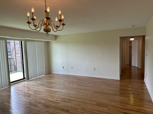 Chandelier, Empty room, Interior, Wood Texture Flooring