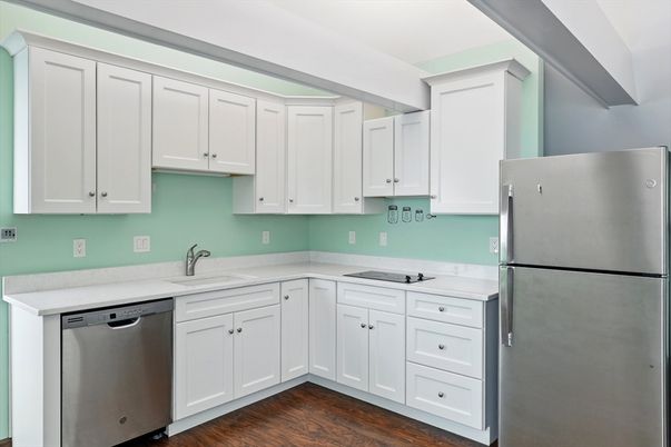 Interior, Kitchen, Stainless Steel Appliances, Wood Texture Flooring