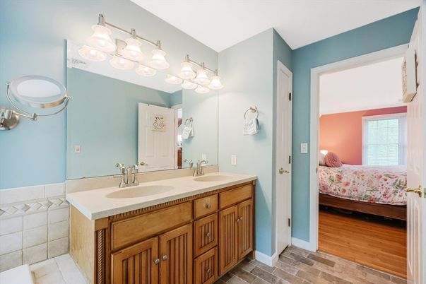 Bathroom, Bedroom, Dual Sink Vanities, Interior, Wood Texture Flooring