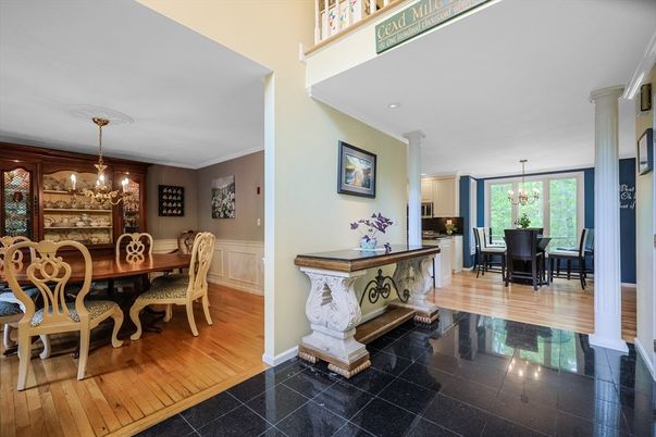 Chandelier, Dining room, Interior, Wood Texture Flooring