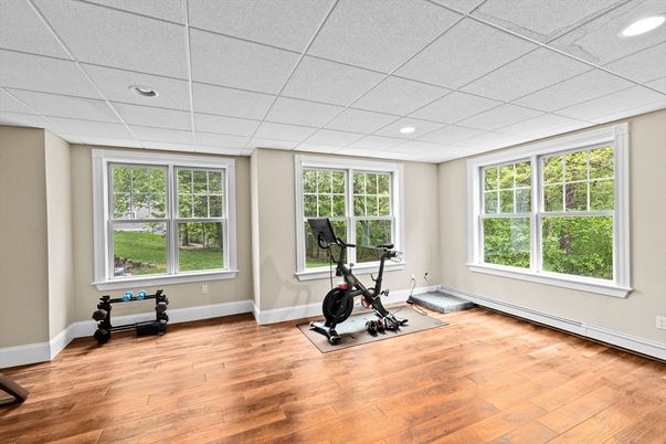 Fitness Equipment, Interior, Recessed Lighting, Wood Texture Flooring