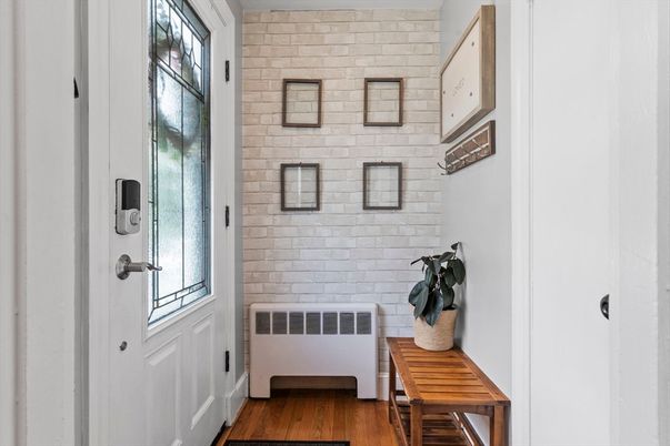 Bathroom, Interior, Stone Walls, Wood Texture Flooring