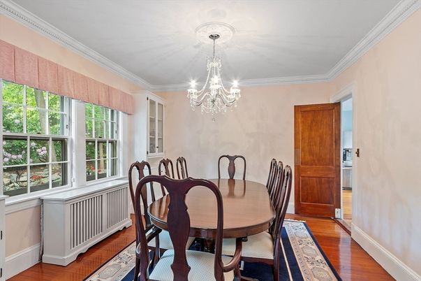 Chandelier, Dining room, Interior, Wood Texture Flooring