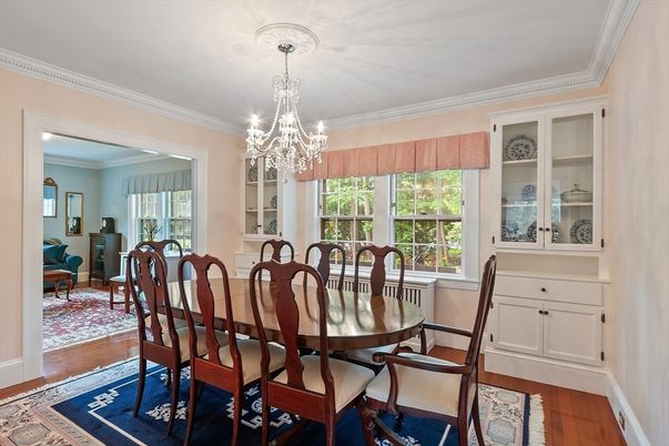 Chandelier, Dining room, Interior, Wood Texture Flooring