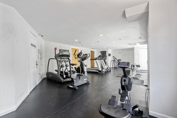 Fitness Equipment, Gym, Interior, Recessed Lighting