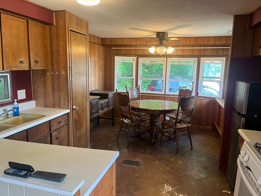 Dining room, Interior, Kitchen, Wooden Walls
