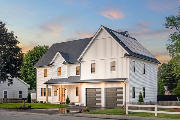 Attached, Exterior, Facade, Solar Panels, Farmhouse