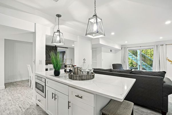 Dining room, Interior, Kitchen, Living room, Pendant Lights, Recessed Lighting