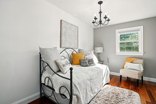Bedroom, Chandelier, Interior, Wood Texture Flooring