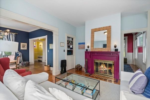 Fireplace, Interior, Living room, Wood Texture Flooring