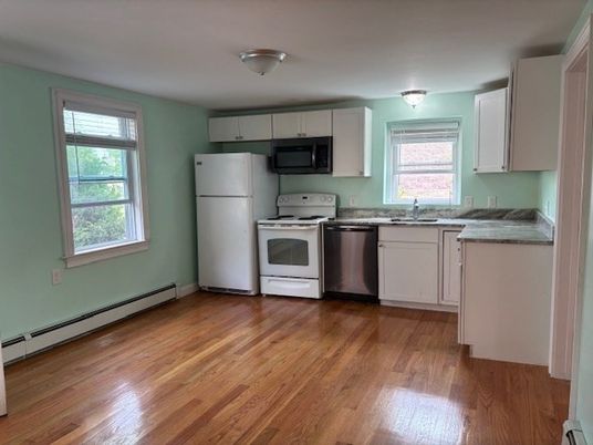 Interior, Kitchen, Stainless Steel Appliances, Wood Texture Flooring