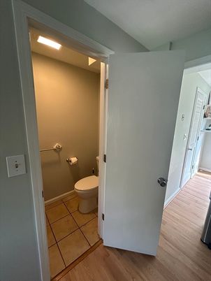 Bathroom, Interior, Recessed Lighting, Wood Texture Flooring