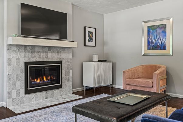 Fireplace, Interior, Living room, Wood Texture Flooring