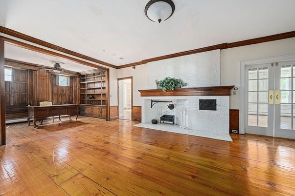 Fireplace, Interior, Wood Texture Flooring, Wooden Walls