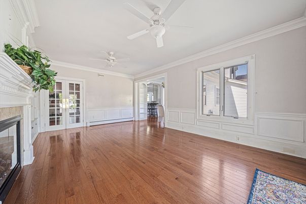 Empty room, Fireplace, Interior, Wood Texture Flooring