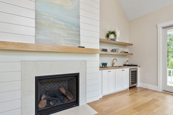 Fireplace, Interior, Wood Texture Flooring