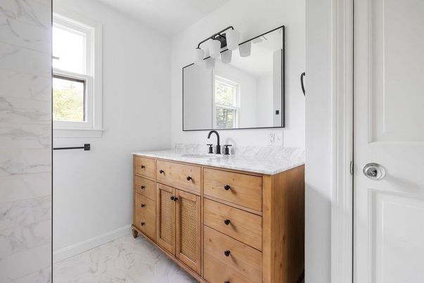 Bathroom, Dual Sink Vanities, Interior, Marble, Marble Walls