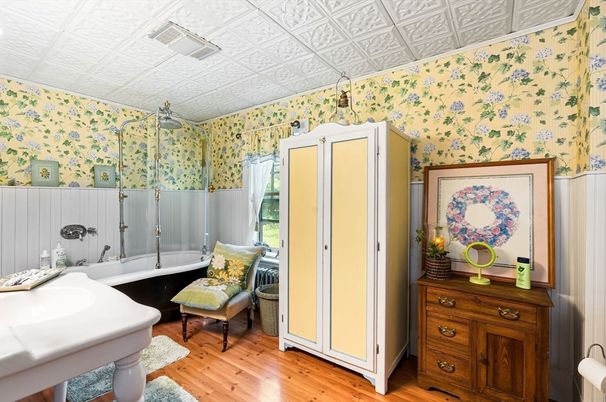 Bathroom, Interior, Wood Texture Flooring