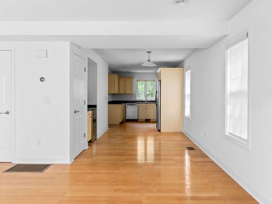 Interior, Kitchen, Pendant Lights, Wood Texture Flooring