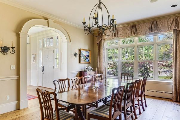 Chandelier, Dining room, Interior, Wood Texture Flooring