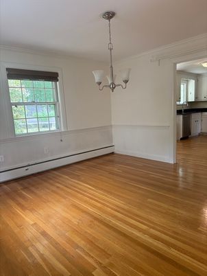 Chandelier, Empty room, Interior, Kitchen, Wood Texture Flooring