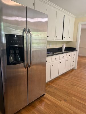 Interior, Kitchen, Stainless Steel Appliances, Wood Texture Flooring