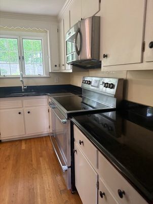 Interior, Kitchen, Stainless Steel Appliances, Wood Texture Flooring