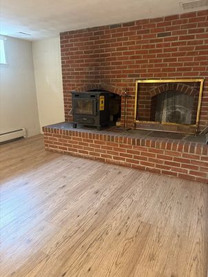 Fireplace, Interior, Stone Walls, Wood Texture Flooring