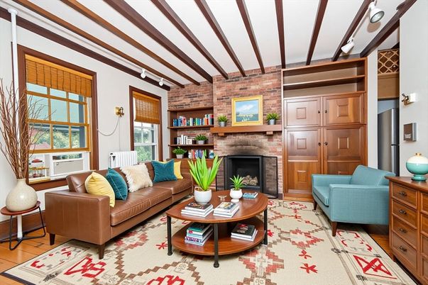 Fireplace, Interior, Living room, Stone Walls