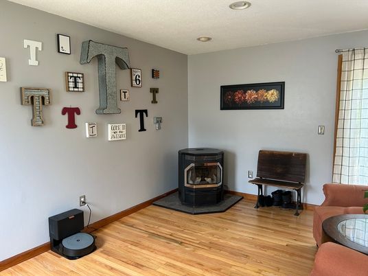 Fireplace, Interior, Recessed Lighting, Wood Texture Flooring