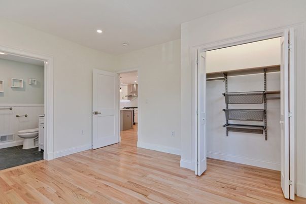 Bathroom, Interior, Recessed Lighting, Wood Texture Flooring