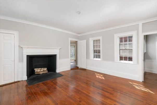 Empty room, Fireplace, Interior, Wood Texture Flooring