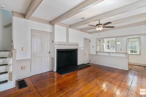 Fireplace, Interior, Wood Texture Flooring