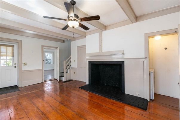 Fireplace, Interior, Wood Texture Flooring