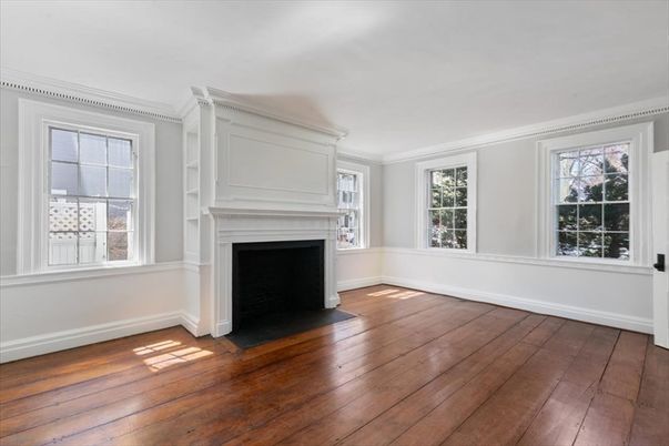 Empty room, Fireplace, Interior, Wood Texture Flooring