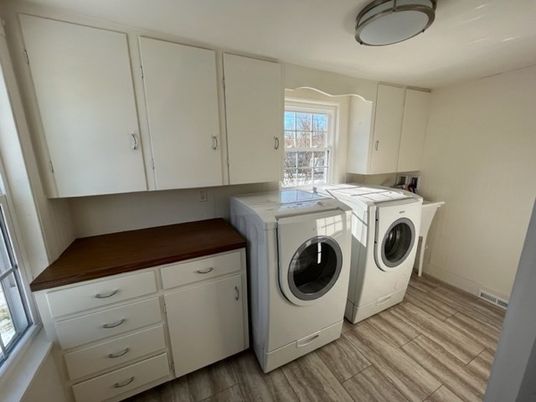 Interior, Washer, Wood Texture Flooring