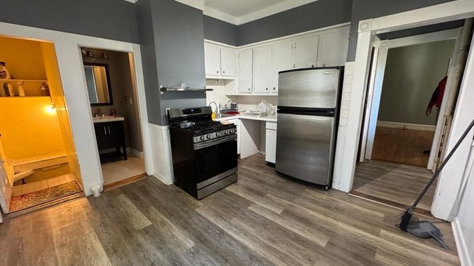 Interior, Kitchen, Wood Texture Flooring