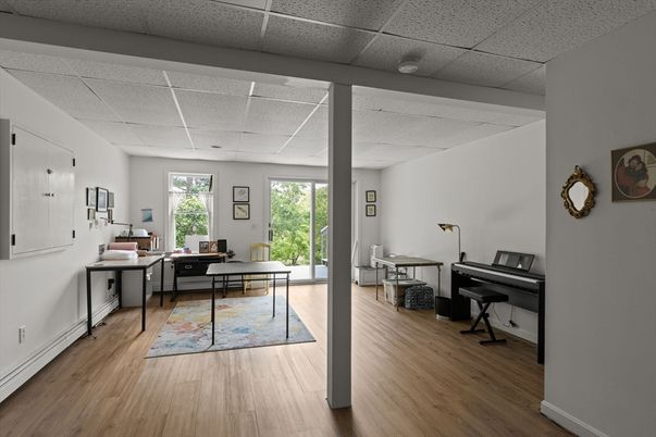 Home Office, Interior, Piano, Wood Texture Flooring