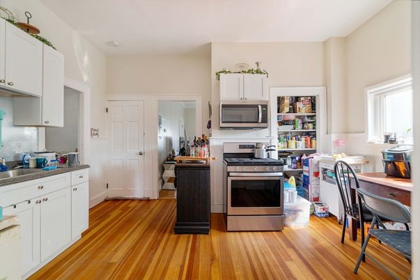 Interior, Kitchen, Stainless Steel Appliances, Wood Texture Flooring