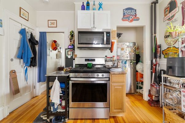 Interior, Kitchen, Stainless Steel Appliances, Wood Texture Flooring