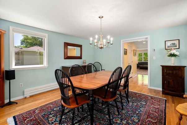 Chandelier, Dining room, Interior, Wood Texture Flooring