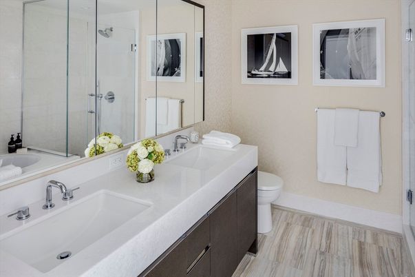 Bathroom, Dual Sink Vanities, Glass Shower, Interior