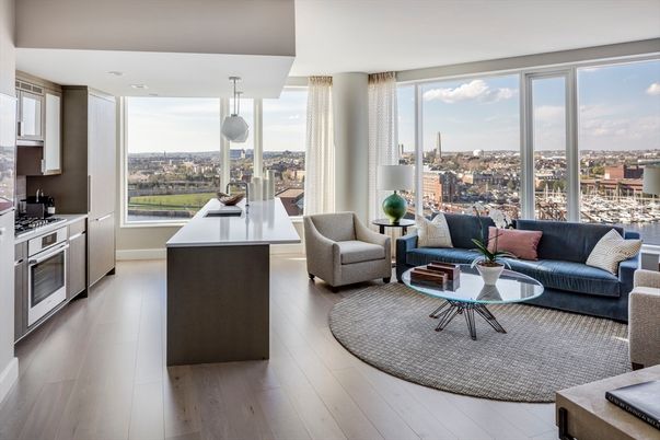 Interior, Kitchen, Living room, Pendant Lights, Recessed Lighting, Stainless Steel Appliances, Wood Texture Flooring