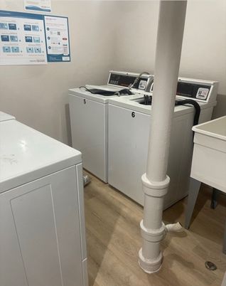 Interior, Washer, Wood Texture Flooring