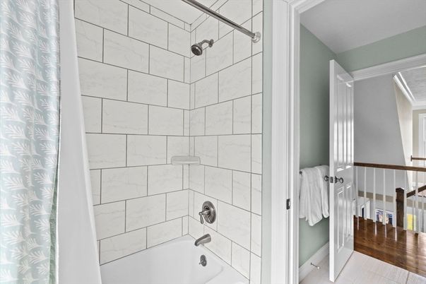 Bathroom, Interior, Marble Walls, Wood Texture Flooring